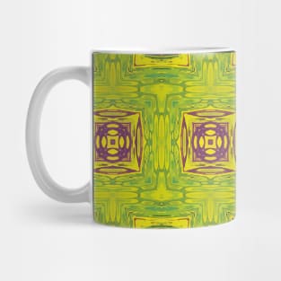 Pea Green, Purple and Grass Green Square Pattern - WelshDesignsTP004 Mug